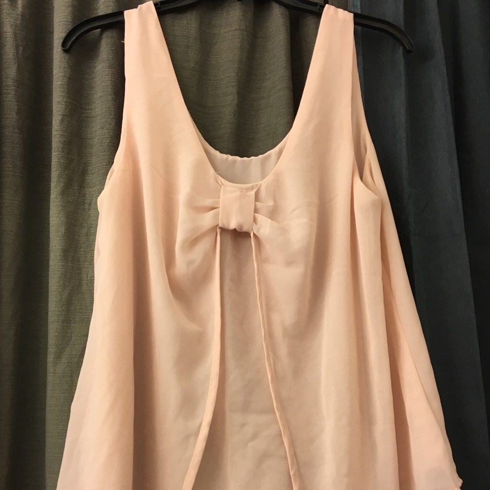 Pink blouse back bow